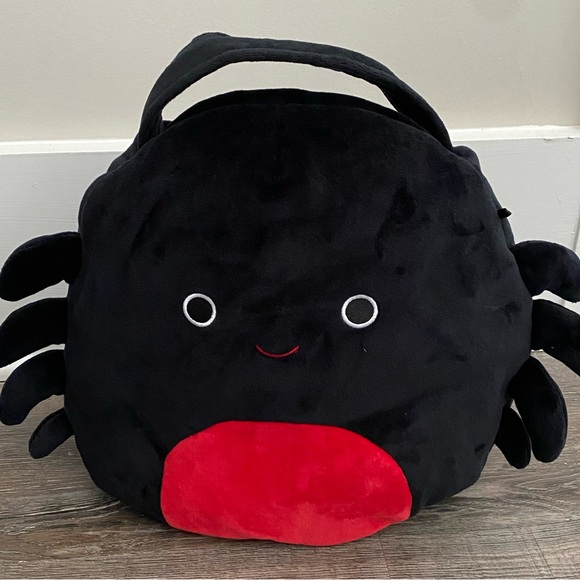 EUC Original Squishmallows Bella Spider Treat Pail Halloween Plush Candy Bag 12” - Picture 1 of 7